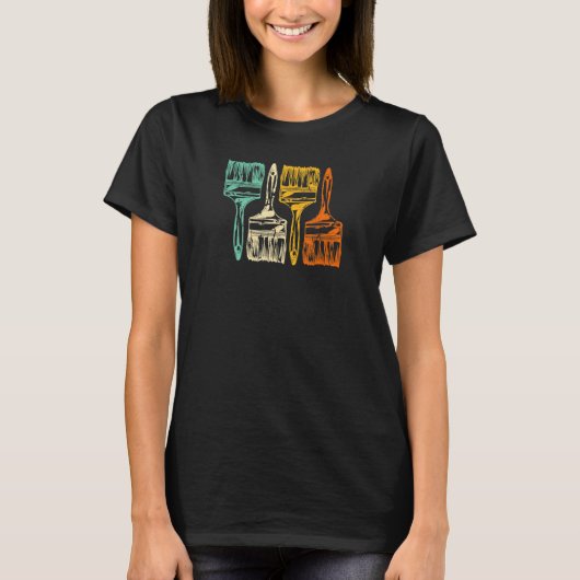 ヴィンテージレトロブラシ画家 Tシャツ (正面)