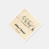 ヴィンテージレトロブリデスメイドオールド漫画素朴ズ結婚 スタンダードカクテルナプキン (角)