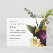 ヴィンテージレトロブルゴーニュイエローフローラブライダルシャワー 招待状 (スタンド正面)