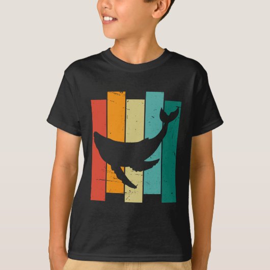 ヴィンテージレトロブルークジラ Tシャツ (正面)