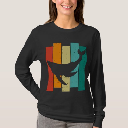 ヴィンテージレトロブルークジラ Tシャツ (正面)