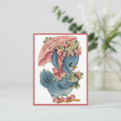 ヴィンテージレトロブルーバードイースタータイムハロー シーズンポストカード (スタンド正面)