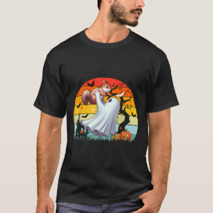 ヴィンテージレトロブー幽霊ハンギングリスのハロウィーン Tシャツ