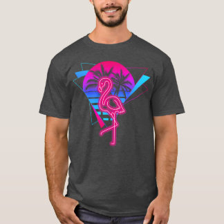ヴィンテージレトロプールパーティー80sピンクフラミンゴ tシャツ