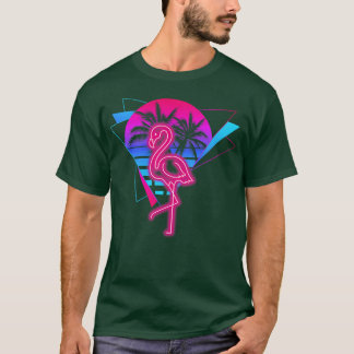 ヴィンテージレトロプールパーティー80sピンクフラミンゴ tシャツ