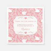 ヴィンテージレトロベビーガールスワンパターンベビーシャワー スタンダードカクテルナプキン (正面)