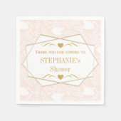 ヴィンテージレトロベビーガールスワンパターンベビーシャワー スタンダードカクテルナプキン (正面)