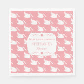 ヴィンテージレトロベビーガールスワンパターンベビーシャワー スタンダードランチョンナプキン (正面)