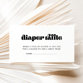 ヴィンテージレトロベビーシャワーおむつラッフルカード エンクロージャーカード