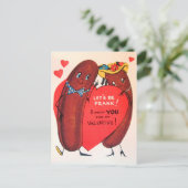 ヴィンテージレトロホットドッグバレンタイン シーズンポストカード (スタンド正面)