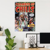 ヴィンテージレトロホラー漫画チェンバーNo9 ポスター (ホームオフィス)