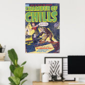 ヴィンテージレトロホラー漫画室No5 ポスター (ホームオフィス)
