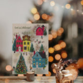 ヴィンテージレトロホリデークリスマスパーティー 招待状