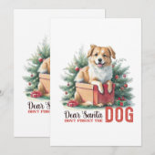 ヴィンテージレトロホリークリスマスドッグペットかわいい子犬 シーズンカード (正面/裏面)
