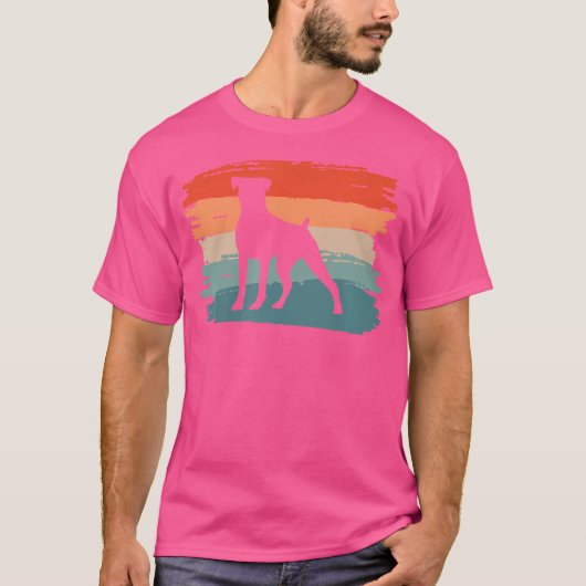 ヴィンテージレトロボクサーズドッグ恋人 Tシャツ (正面)