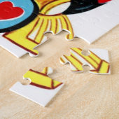 ヴィンテージレトロボーイオントレインバレンタインデー ジグソーパズル (側面)