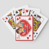 ヴィンテージレトロボーイガールバレンタインデー トランプ (裏面)