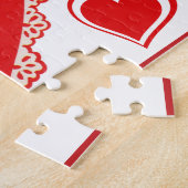 ヴィンテージレトロボーイガールビーマイニングバレンタインデー ジグソーパズル (側面)