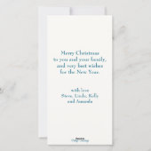 ヴィンテージレトロボーイスキーかわいいカスタムクリスマス シーズンカード (裏面)