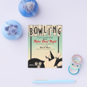 ヴィンテージレトロボーリングボウルナイト企業のパーティー チラシ (シングル)