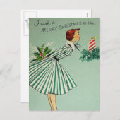 ヴィンテージレトロポストカード シーズンポストカード (正面/裏面)