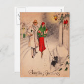 ヴィンテージレトロポストカード シーズンポストカード (正面/裏面)