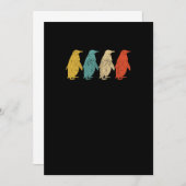 ヴィンテージレトロポップ・アートのアートペンギン動物 招待状 (正面/裏面)