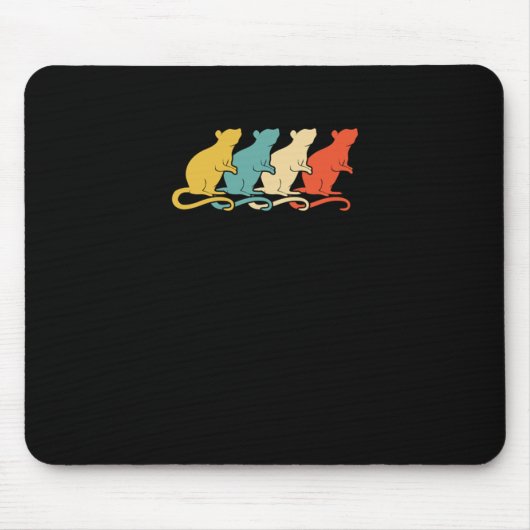 ヴィンテージレトロポップ・アートのアートラットローデントギフトアイディア マウスパッド (正面)