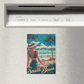 ヴィンテージレトロマイアミサウスビーチアート マグネット (インサイチュ (食洗機))