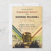 ヴィンテージレトロマイク大人カラオケパーティー 招待状 (正面)
