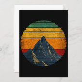 ヴィンテージレトロマウンテン登山ハイキングマウンテン 招待状 (正面/裏面)