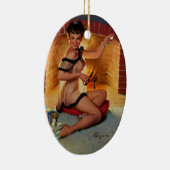 ヴィンテージレトロマシュマローズピンアップガール セラミックオーナメント (右)