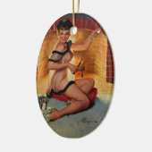 ヴィンテージレトロマシュマローズピンアップガール セラミックオーナメント (左)