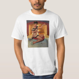 ヴィンテージレトロマシュマローズピンアップガール Tシャツ
