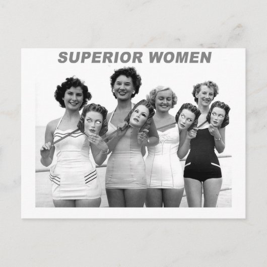 ヴィンテージレトロマスク入浴美しい ポストカード (正面)