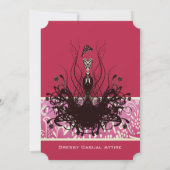 ヴィンテージレトロマゼンタピンクファッションDiva 招待状 (裏面)