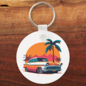 ヴィンテージレトロマッスルカークラシックズクールスポーツカー キーホルダー (正面)