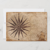 ヴィンテージレトロマップシルボートクラシックブライダルシャワー 招待状 (裏面)