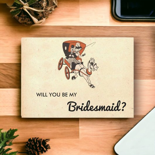 ヴィンテージレトロミッドセンチュリーモダンブライドメードカード 招待状