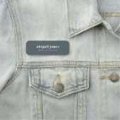 ヴィンテージレトロミニマルトレンディースモークブルー 名札 (インサイチュ)