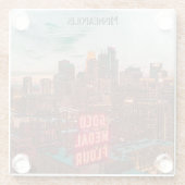 ヴィンテージレトロミネアポリスミネソタトラベルスカイライン ガラスコースター (裏面)