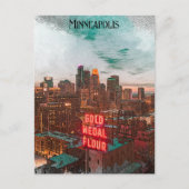 ヴィンテージレトロミネアポリスミネソタトラベルスカイライン ポストカード (正面)