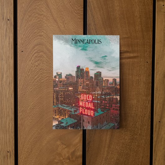 ヴィンテージレトロミネアポリスミネソタトラベルスカイライン ポストカード