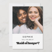 ヴィンテージレトロメイド・オブ・オーナー（花嫁付き添い人）提案フォトカード 招待状 (正面)