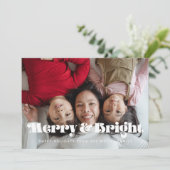 ヴィンテージレトロメリーと明るいクリスマスの写真 シーズンカード (スタンド正面)