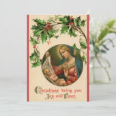 ヴィンテージレトロメリーアンドベビーイエズクリスマス シーズンカード (スタンド正面)