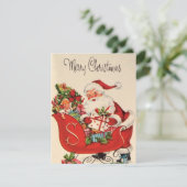 ヴィンテージレトロメリークリスマスサンタインススイー シーズンカード (スタンド正面)