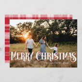 ヴィンテージレトロメリークリスマスデザイン シーズンカード (正面/裏面)