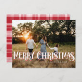 ヴィンテージレトロメリークリスマスデザイン ポストカード (正面/裏面)