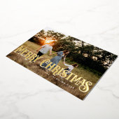 ヴィンテージレトロメリークリスマスデザイン 箔シーズンカード (回転した状態)